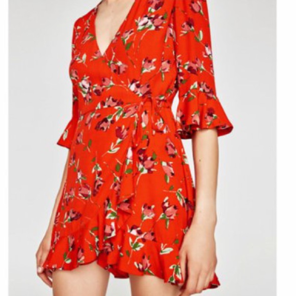 Zara Red Floral Romper / Dress